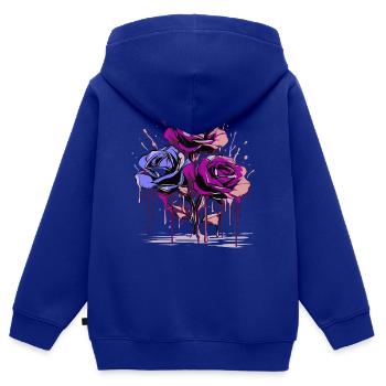 Blumen Frauen Mädchenpower Design Kunst Weiblich Rose - Kinder Premium Organic Zip Hoodie - Royalblau - Hinten - AI Model Kid Male (0cm)