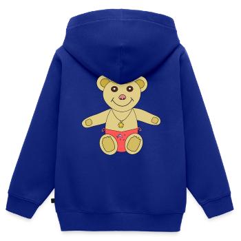 Mein Teddy geht baden - Kinder Premium Organic Zip Hoodie - Royalblau - Hinten - AI Model Kid Male (0cm)