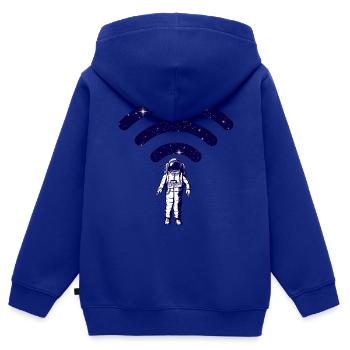 Espace wifi astronaute - Sweat Premium à capuche zippé enfant bio - bleu roi - Dos - AI Model Kid Male (0cm)