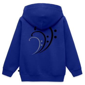 3 Clé de Musique de Fa Trois Notes de Musique Notes de Musique - Sweat Premium à capuche zippé enfant bio - bleu roi - Dos - AI Model Kid Male (0cm)
