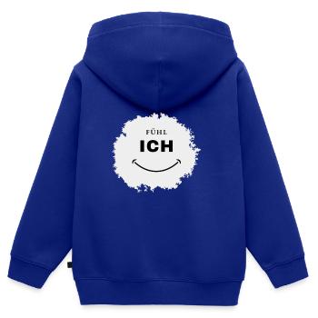 Spruch, Fühl Ich. Lustiges Design - Kinder Premium Organic Zip Hoodie - Royalblau - Hinten - AI Model Kid Male (0cm)