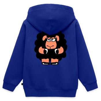 Schwarzes Schaf Traurig Unsicher Müde Lustig Süß - Kinder Premium Organic Zip Hoodie - Royalblau - Hinten - AI Model Kid Male (0cm)