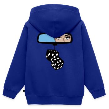 Rearview Mirror Eyes - Kids Premium Organic Zip-up Hoodie - royal blue - Back - AI Model Kid Male (0cm)