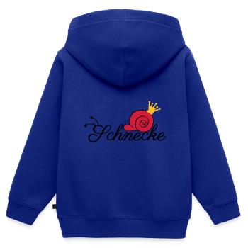Schnecke Schrift Krone - Kinder Premium Organic Zip Hoodie - Royalblau - Hinten - AI Model Kid Male (0cm)