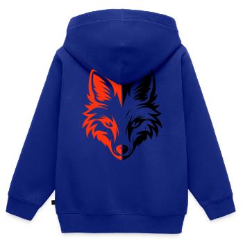 Fuchs Kopf - Kinder Premium Organic Zip Hoodie - Royalblau - Hinten - AI Model Kid Male (0cm)
