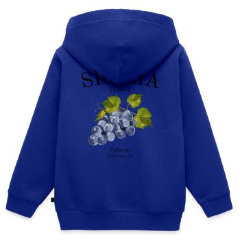 Sicily - Italy - Palermo - Italian - Etna - Kids Premium Organic Zip-up Hoodie - royal blue - Back - AI Model Kid Male (0cm)