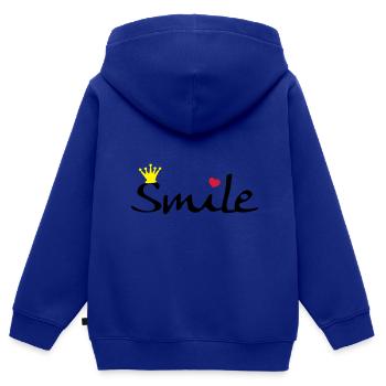 Smile - Kinder Premium Organic Zip Hoodie - Royalblau - Hinten - AI Model Kid Male (0cm)
