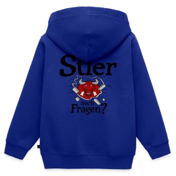 Stier Sternzeichen Tierkreiszeichen - Kinder Premium Organic Zip Hoodie - Royalblau - Hinten - AI Model Kid Male (0cm)