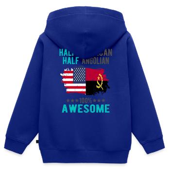 Half American Half Angolan - Kids Premium Organic Zip-up Hoodie - royal blue - Back - AI Model Kid Male (0cm)