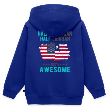 Halb Amerikaner Halb Libyer - Kinder Premium Organic Zip Hoodie - Royalblau - Hinten - AI Model Kid Male (0cm)
