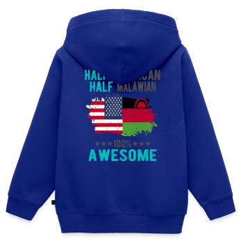 Half American Half Malawi - Kids Premium Organic Zip-up Hoodie - royal blue - Back - AI Model Kid Male (0cm)