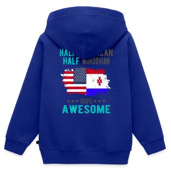 Half American Half Mordvins - Kids Premium Organic Zip-up Hoodie - royal blue - Back - AI Model Kid Male (0cm)