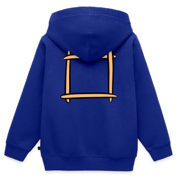 Dekorativer Holzrahmen / Bilderrahmen. Vorlage. - Kinder Premium Organic Zip Hoodie - Royalblau - Hinten - AI Model Kid Male (0cm)