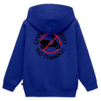 China Scooter? No Thanks! (2-colored) - Kids Premium Organic Zip-up Hoodie - royal blue - Back - AI Model Kid Male (0cm)