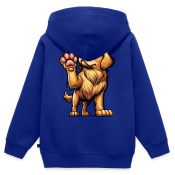 Golden Retriever Goldie Goldiebesitzer Goldies - Kinder Premium Organic Zip Hoodie - Royalblau - Hinten - AI Model Kid Male (0cm)