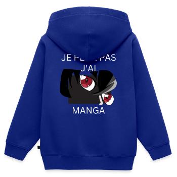 Ich kann keinen Manga haben - Kinder Premium Organic Zip Hoodie - Royalblau - Hinten - AI Model Kid Male (0cm)