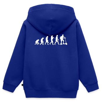 Evolution Trottinette - Sweat Premium à capuche zippé enfant bio - bleu roi - Dos - AI Model Kid Male (0cm)