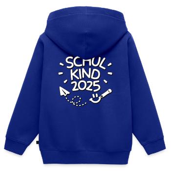Schulkind 2025 Einschulung Schulanfang - Kinder Premium Organic Zip Hoodie - Royalblau - Hinten - AI Model Kid Male (0cm)