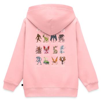 Cryptozoology Creatures - Kids Premium Organic Zip-up Hoodie - rose - Back - AI Model Kid Female (0cm)