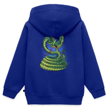 Mythologie égyptienne antique Divinité Apep - Sweat Premium à capuche zippé enfant bio - bleu roi - Dos - AI Model Kid Male (0cm)