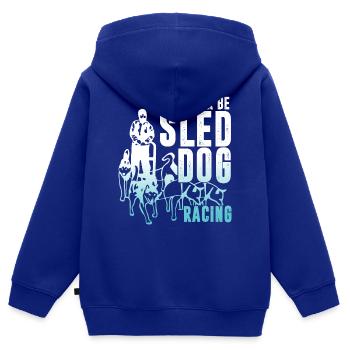 Schlittenhunde und Schlitten fahren - Kinder Premium Organic Zip Hoodie - Royalblau - Hinten - AI Model Kid Male (0cm)