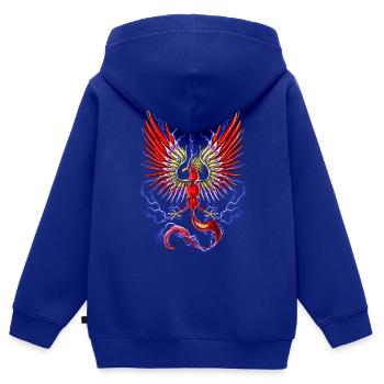 Thunderbird Mythischer Kryptidenvogel - Kinder Premium Organic Zip Hoodie - Royalblau - Hinten - AI Model Kid Male (0cm)