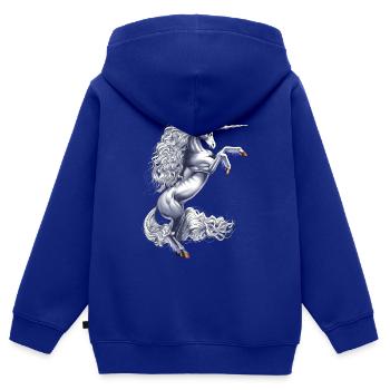 Mythisches magisches Einhorn - Kinder Premium Organic Zip Hoodie - Royalblau - Hinten - AI Model Kid Male (0cm)