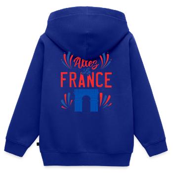 Allez La France - Sweat Premium à capuche zippé enfant bio - bleu roi - Dos - AI Model Kid Male (0cm)