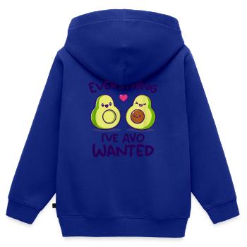 You're Everything I've AVO Wanted - Sweat Premium à capuche zippé enfant bio - bleu roi - Dos - AI Model Kid Male (0cm)