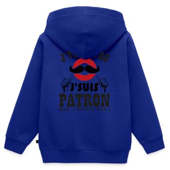 Ich kann nicht, ich bin ein Chef - Kinder Premium Organic Zip Hoodie - Royalblau - Hinten - AI Model Kid Male (0cm)