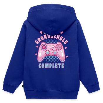 Grundschulabsolventin Level Grundschule Complete - Kinder Premium Organic Zip Hoodie - Royalblau - Hinten - AI Model Kid Male (0cm)
