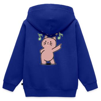 super funky musik disko tanz katze - Kinder Premium Organic Zip Hoodie - Royalblau - Hinten - AI Model Kid Male (0cm)