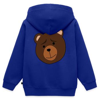 Teddybär - Kinder Premium Organic Zip Hoodie - Royalblau - Hinten - AI Model Kid Male (0cm)