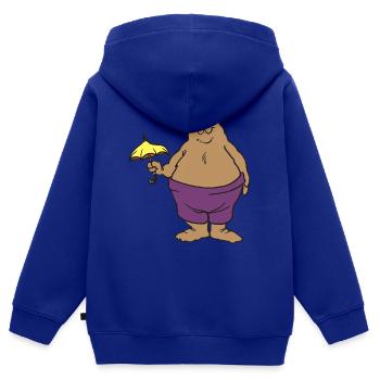 Doof Bär - Kinder Premium Organic Zip Hoodie - Royalblau - Hinten - AI Model Kid Male (0cm)
