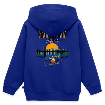 MIAMI - Sweat Premium à capuche zippé enfant bio - bleu roi - Dos - AI Model Kid Male (0cm)