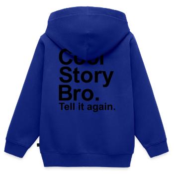 Cool story bro - Sweat Premium à capuche zippé enfant bio - bleu roi - Dos - AI Model Kid Male (0cm)