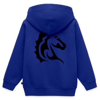 Stammes-Pferdekopf 1 - Kinder Premium Organic Zip Hoodie - Royalblau - Hinten - AI Model Kid Male (0cm)