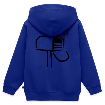 Boîte aux lettres - Sweat Premium à capuche zippé enfant bio - bleu roi - Dos - AI Model Kid Male (0cm)
