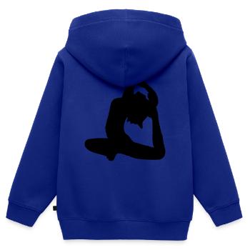 Frau Yoga Übung Design - Kinder Premium Organic Zip Hoodie - Royalblau - Hinten - AI Model Kid Male (0cm)