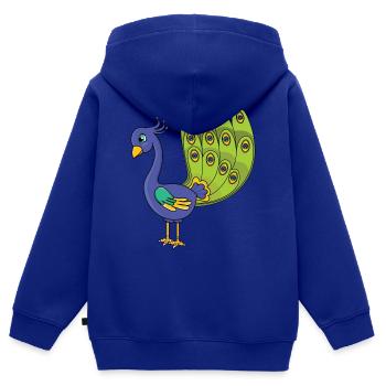 peacock - Kids Premium Organic Zip-up Hoodie - royal blue - Back - AI Model Kid Male (0cm)