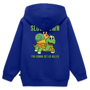 Tortue de mer testudinata animal - Sweat Premium à capuche zippé enfant bio - bleu roi - Dos - AI Model Kid Male (0cm)