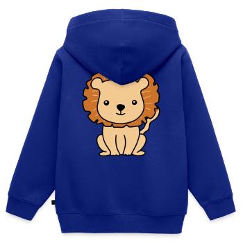 Baby Lion Lion Baby Cartoon pour bébés et enfants - Sweat Premium à capuche zippé enfant bio - bleu roi - Dos - AI Model Kid Male (0cm)