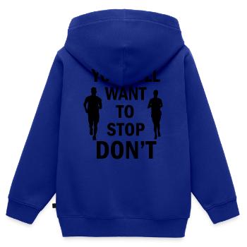 Fußball Soccer - Kinder Premium Organic Zip Hoodie - Royalblau - Hinten - AI Model Kid Male (0cm)