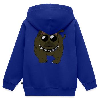 Evil Dog - Kids Premium Organic Zip-up Hoodie - royal blue - Back - AI Model Kid Male (0cm)