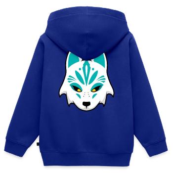 Kitsune Maske blau - Kinder Premium Organic Zip Hoodie - Royalblau - Hinten - AI Model Kid Male (0cm)