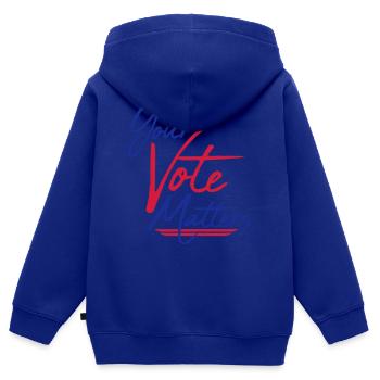 your vote matters Zitat - Kinder Premium Organic Zip Hoodie - Royalblau - Hinten - AI Model Kid Male (0cm)
