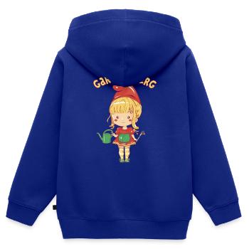 Gärtnerin Mädchen Gartenzwerg Kinder Garten Helfer - Kinder Premium Organic Zip Hoodie - Royalblau - Hinten - AI Model Kid Male (0cm)