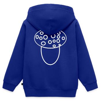 Pilz - Kinder Premium Organic Zip Hoodie - Royalblau - Hinten - AI Model Kid Male (0cm)