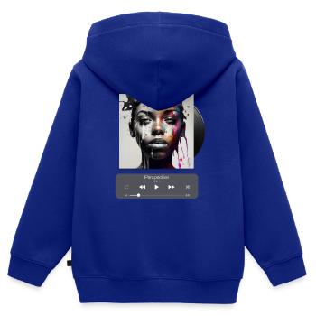 Perspective, Pochette d’album, Art de la musique, Chemises AI - Sweat Premium à capuche zippé enfant bio - bleu roi - Dos - AI Model Kid Male (0cm)