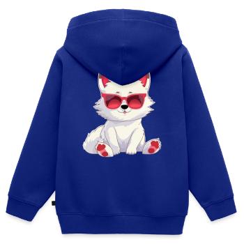Koll der weiße Wolf - Kinder Premium Organic Zip Hoodie - Royalblau - Hinten - AI Model Kid Male (0cm)